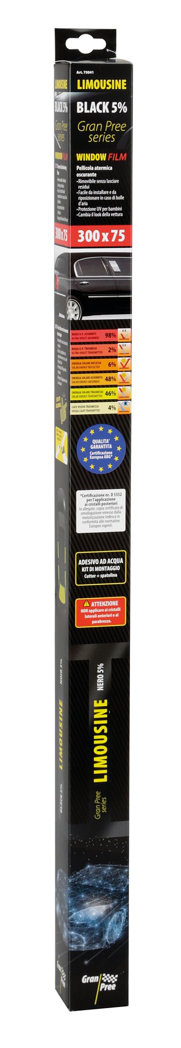 Gran Pree Gran Pree Limousine, pellicola oscurante - 300x75 cm - Black 5%