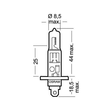 Osram Glühbirne 12V Original Line - H1 - 55W - P14,5s - 1 Stück - Blisterverpackung 