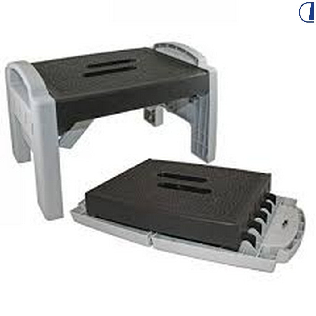 Di-Tec Gradino pieghevole Adelaide in PVC grigio/nero portata 150 kg