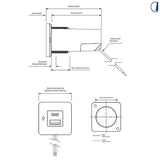 Di-Tec Presa USB-A e USB-C a giorno 12/24V nero cornice 43x43 mm