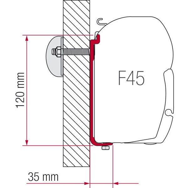 Fiamma Kit S 400 staffa di ricambio per tendalino F45