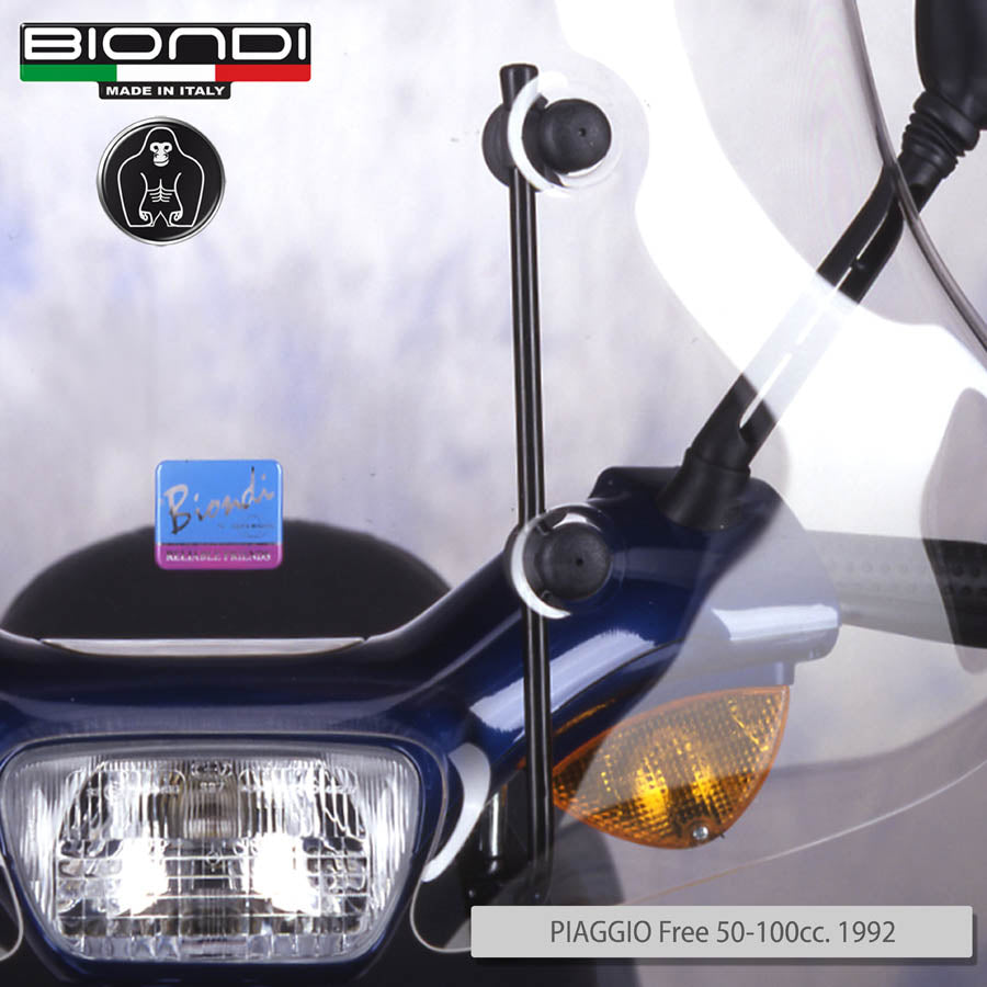Biondi Parabrezza Club Piaggio Free 50/100 cc 1992-2002 con Kit Attacchi