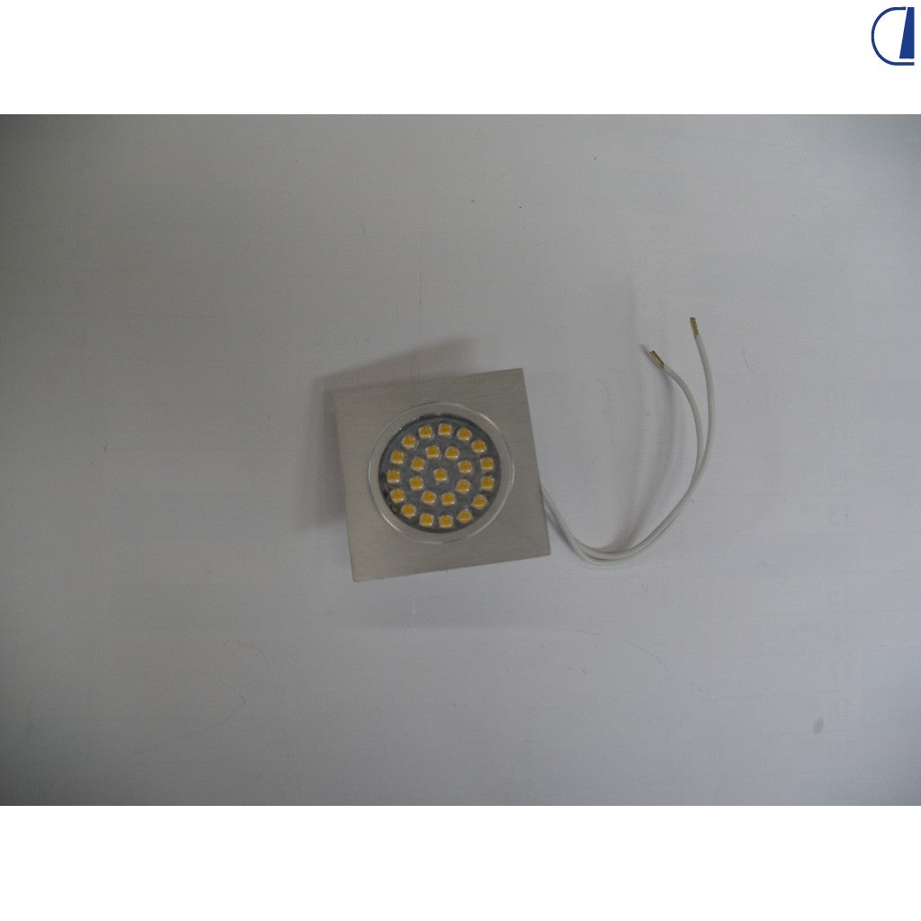 Spot da incasso quadrato LED in metallo lente trasparente foro Ø 52 mm