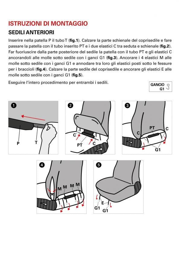 Coprisedili Anteriori Personalizzati Fiat Ducato Camper dal 2006 Crema/Piombo Cora