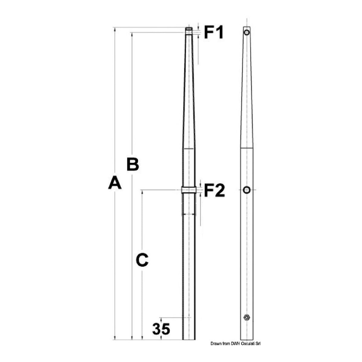 Candeliere inox 450 mm