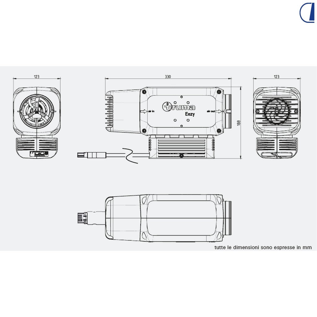 Truma Eezy riscaldatore elettrico compatto per camper 230V 1800W