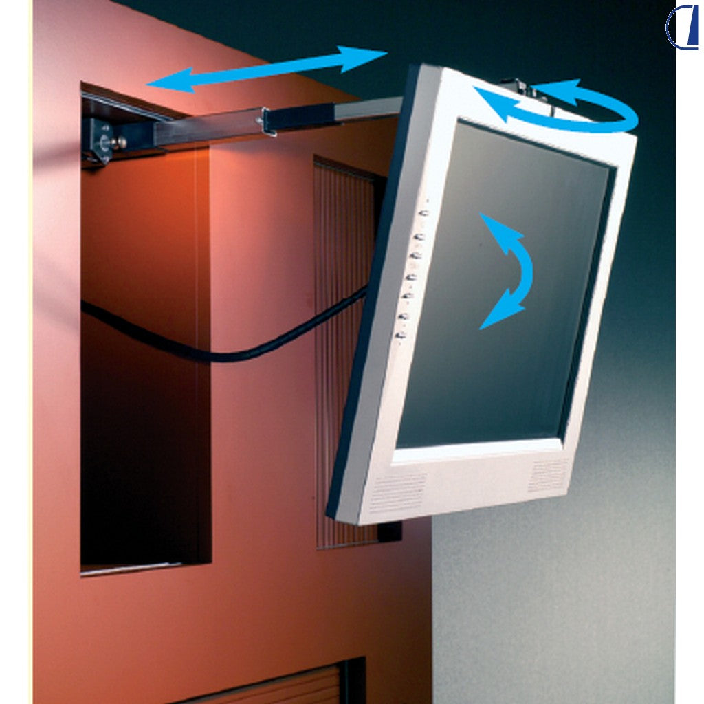 Di-Tec Supporto TV estraibile a sospensione VESA 200x200 acciaio per camper