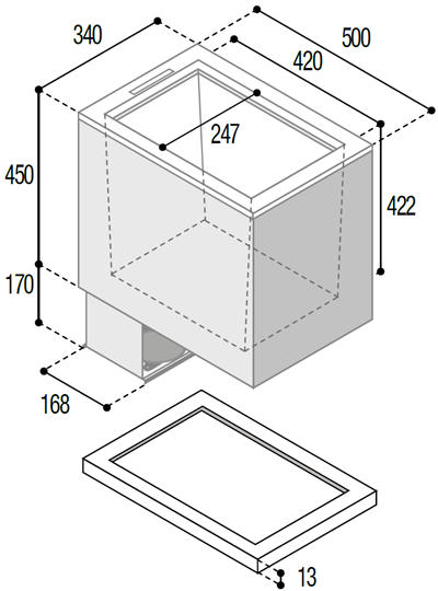 Vitrifrigo TL43 Frigofreezer a pozzetto - R600 12/24Vdc
