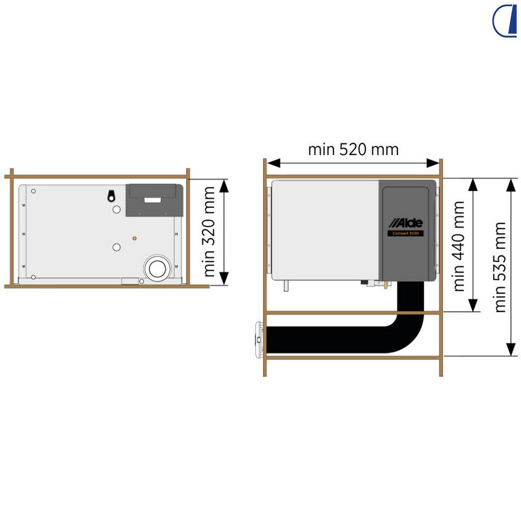 Alde Compact 3030 caldaia per camper a gas/elettrica 3 kW 230V senza accessori