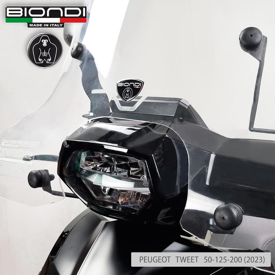 Biondi Parabrezza Z Trasparente Peugeot Tweet 50/125/200 FL 2023 con Attacchi