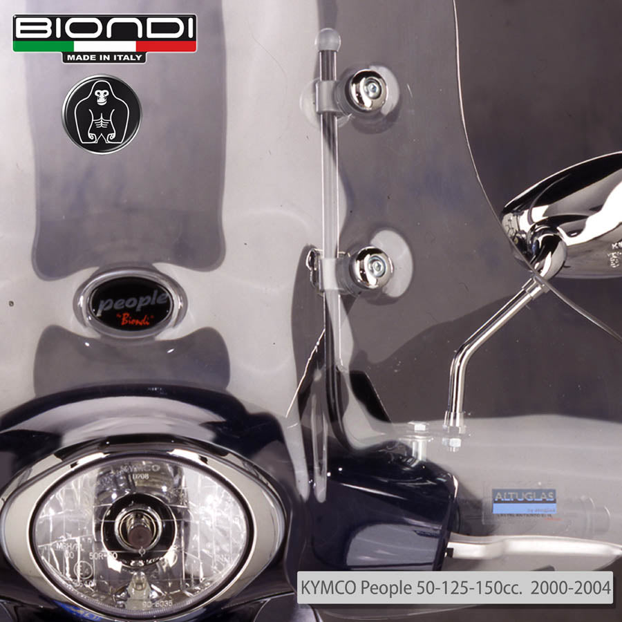 Biondi Parabrezza Pro KYMCO Yup 50 2002 Trasparente con Attacchi