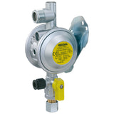 GOK Regolatore gas Caramatic BasicOne 30 mbar 1,5 kg/h uscita 90° con rubinetto