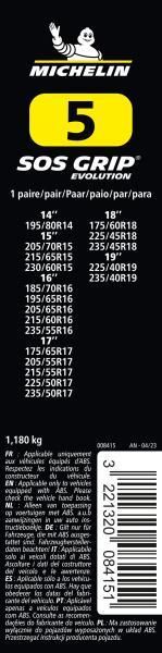 Michelin SOS Grip Evolution Fabric Snow Socks, Group SOS5