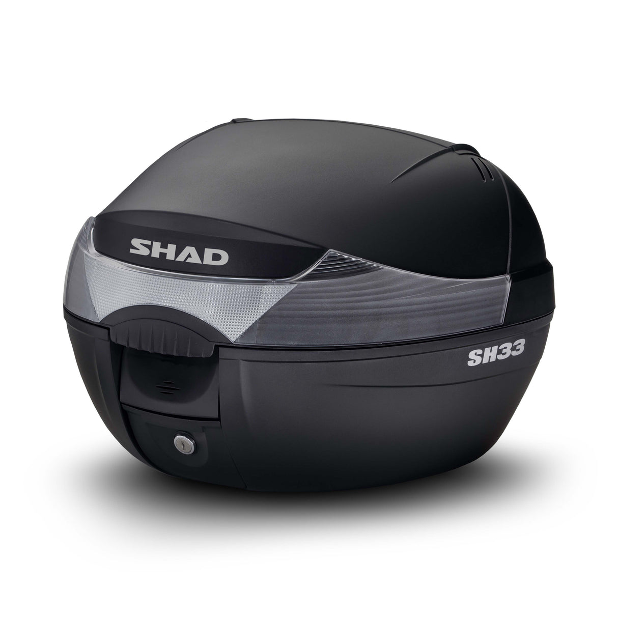 Baúl superior Shad SH33 con respaldo para motos y scooters, negro, D0B33200