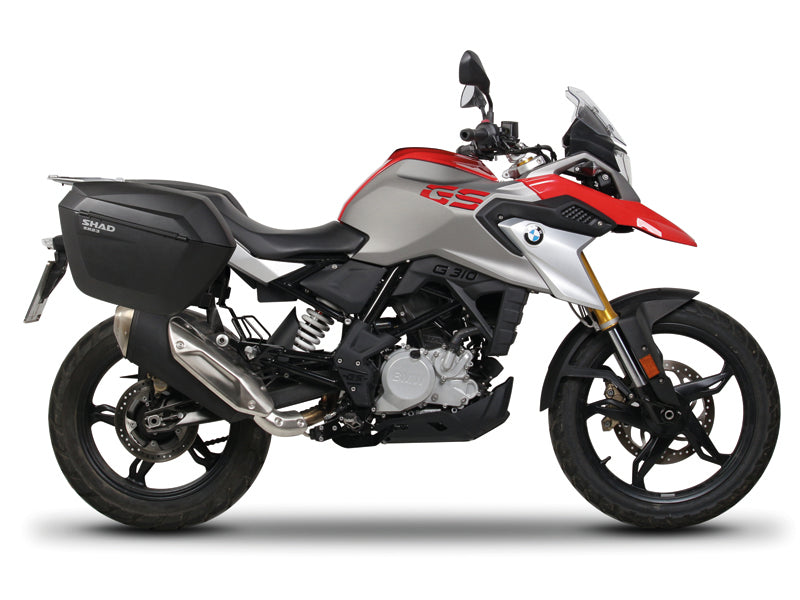 Kit de maletas laterales de aluminio SHAD SH38X + marco del sistema 3P BMW G310GS 17>