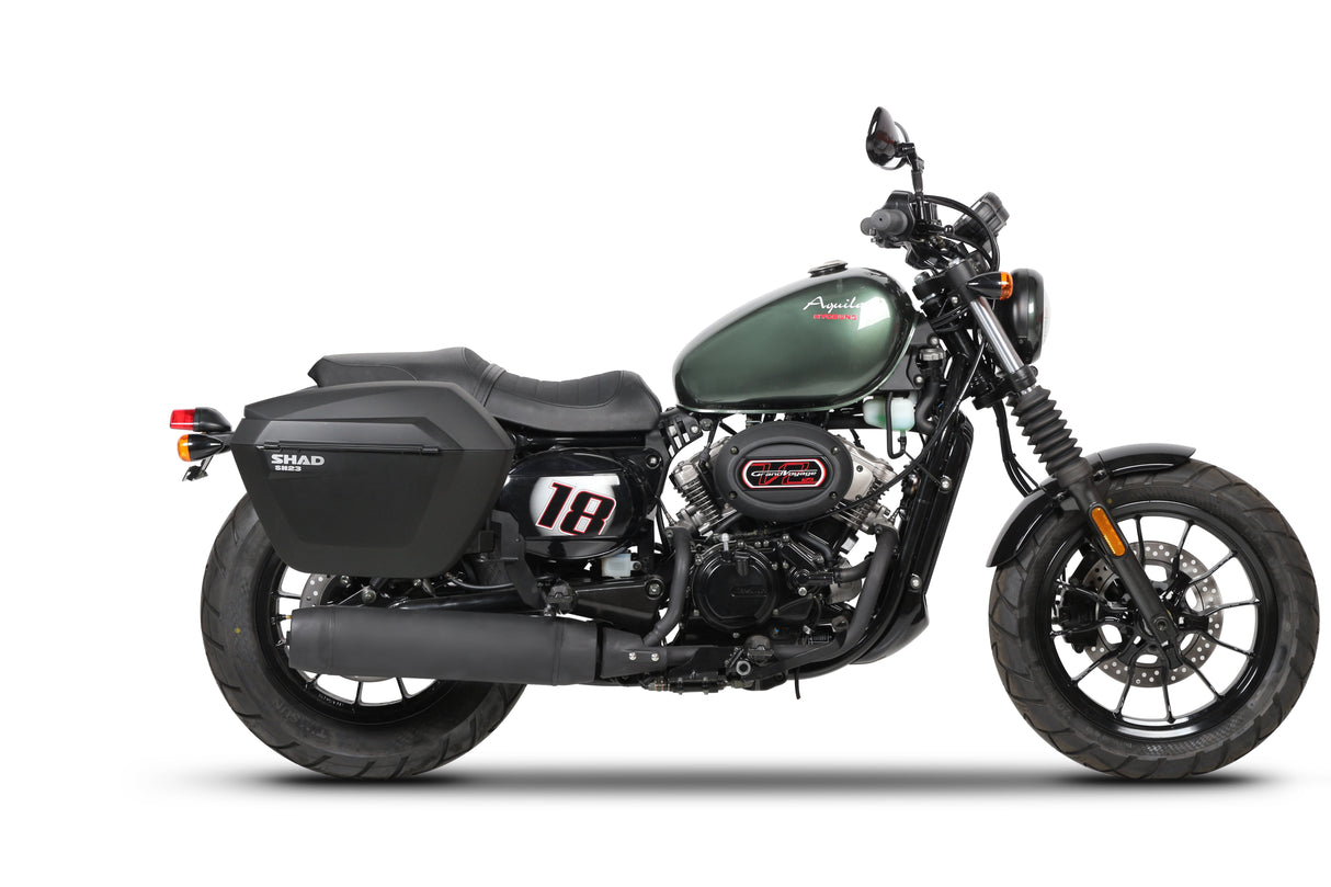SHAD SH36 Carbon-Seitenkoffer-Kit + 3P-Systemrahmen für Hyosung GV 125 Aquila 18