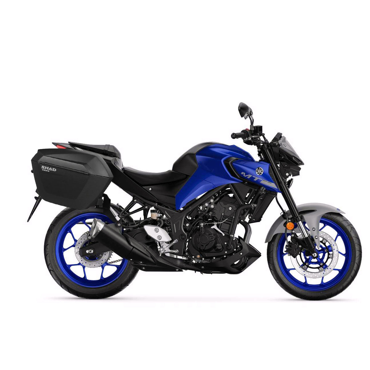 SHAD SH38X Aluminium-Seitenkoffer-Kit + 3P-Systemrahmen für Yamaha MT03 21>