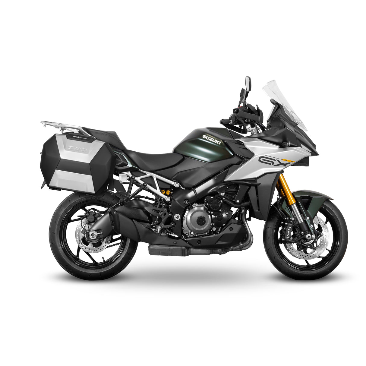SHAD SH38X Schwarzes Seitenkoffer-Kit + 3P Systemrahmen für Suzuki GSX-S1000GX 24>