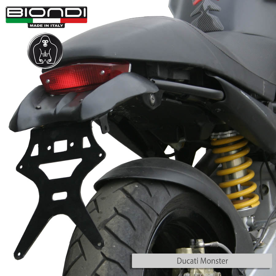 Biondi Portamatrículas Moto Acero Pintado Negro DUCATI Monster 600-1000S - Kit Completo