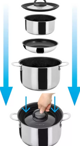 Brunner Popote Academy Vacum Set de ollas 7+1 pzs 22 cm