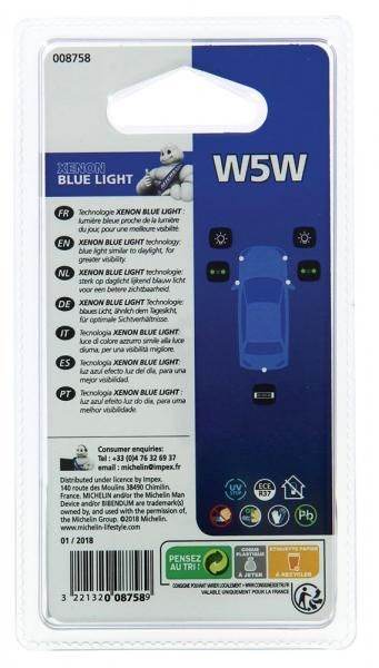 Michelin Xenon Blue Light Bulbs W5W 12V