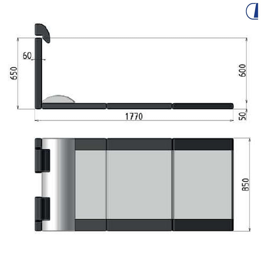 Di-Tec Kit cuscineria Smart-Bed con poggiatesta per dinette camper