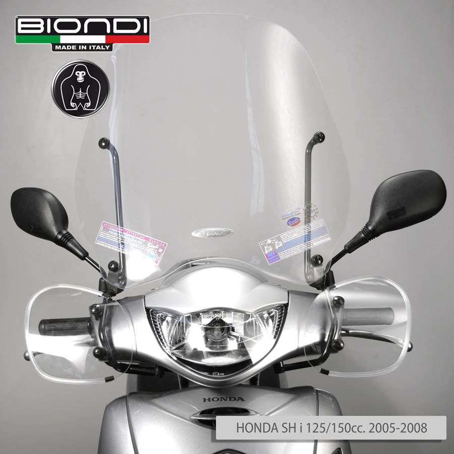 Biondi Lastra Parabrezza Ricambio Honda SH 125/150 cc 2005-2008 Trasparente