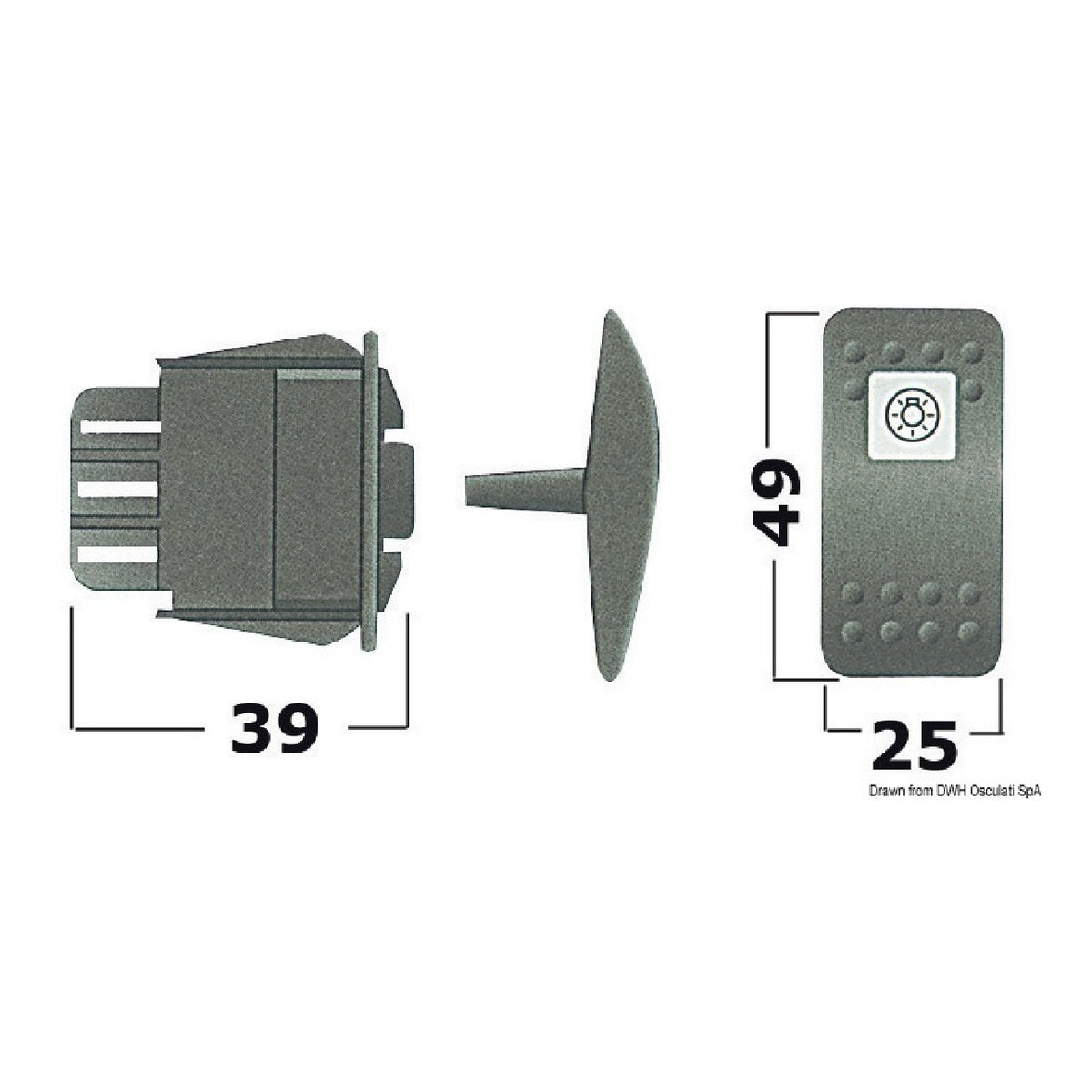 Interruttore ON-ON 2 led rossi 24 V