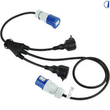 Di-Tec Prolunga splitter CEE + 2 Schuko 16A neoprene 1,5 m IP44