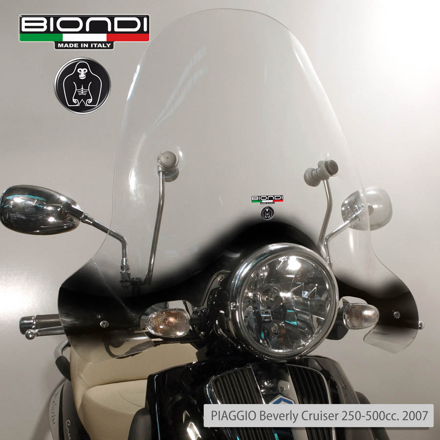 Biondi Club Parabrezza Trasparente Piaggio Beverly Cruiser 250/500 2007-2009