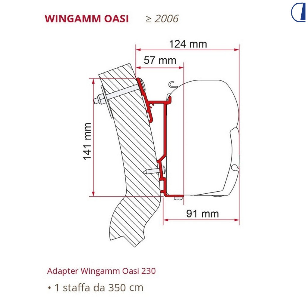 Fiamma Adattatore per veranda su Wingamm Oasi 350 dal 2006
