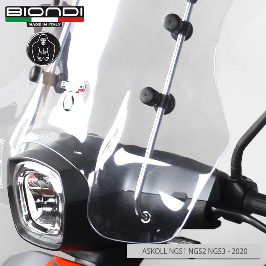 Biondi Parabrezza Club Askoll NGS1 NGS2 NGS3 2020 - Completo di Attacchi