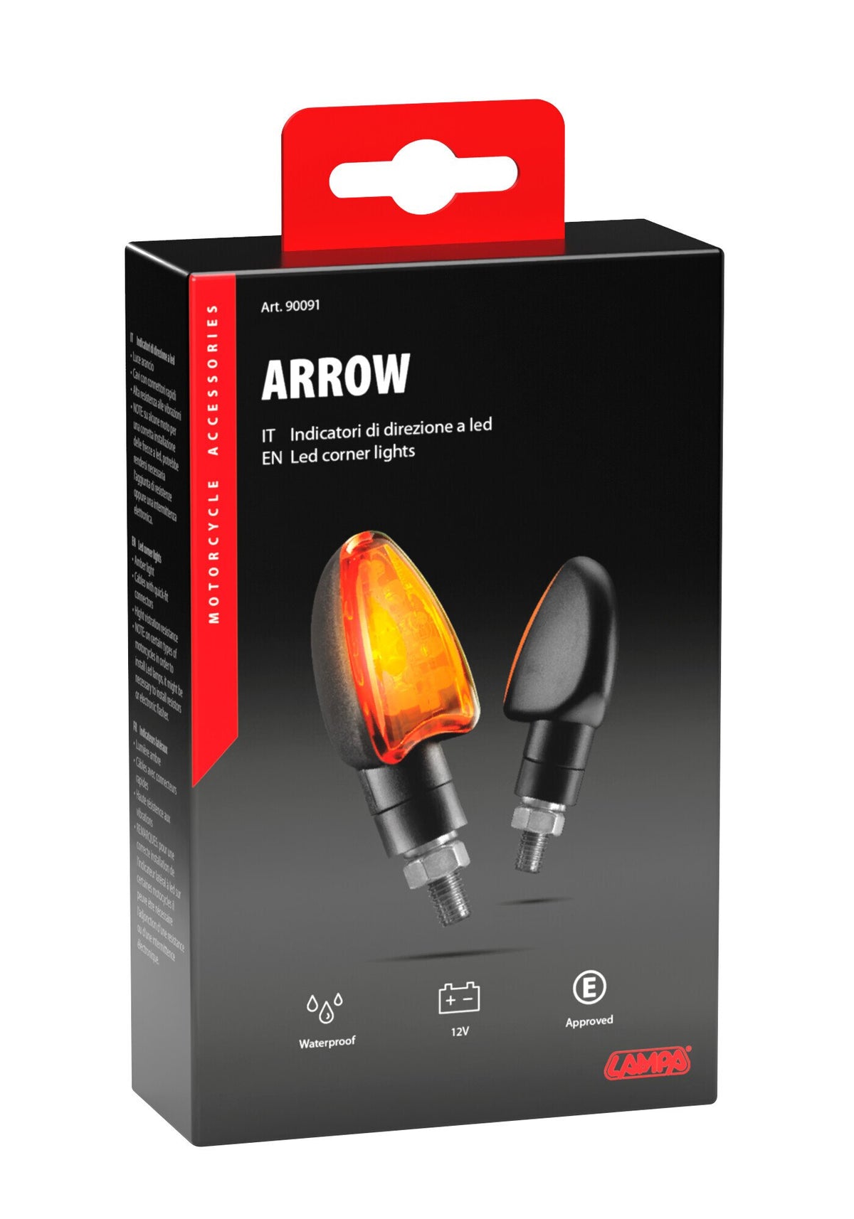 Lampa Arrow Frecce Moto LED 12V Omologate - Nero