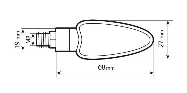 Lampa Arrow Halo Indicatori Direzione Moto 21W - Nero
