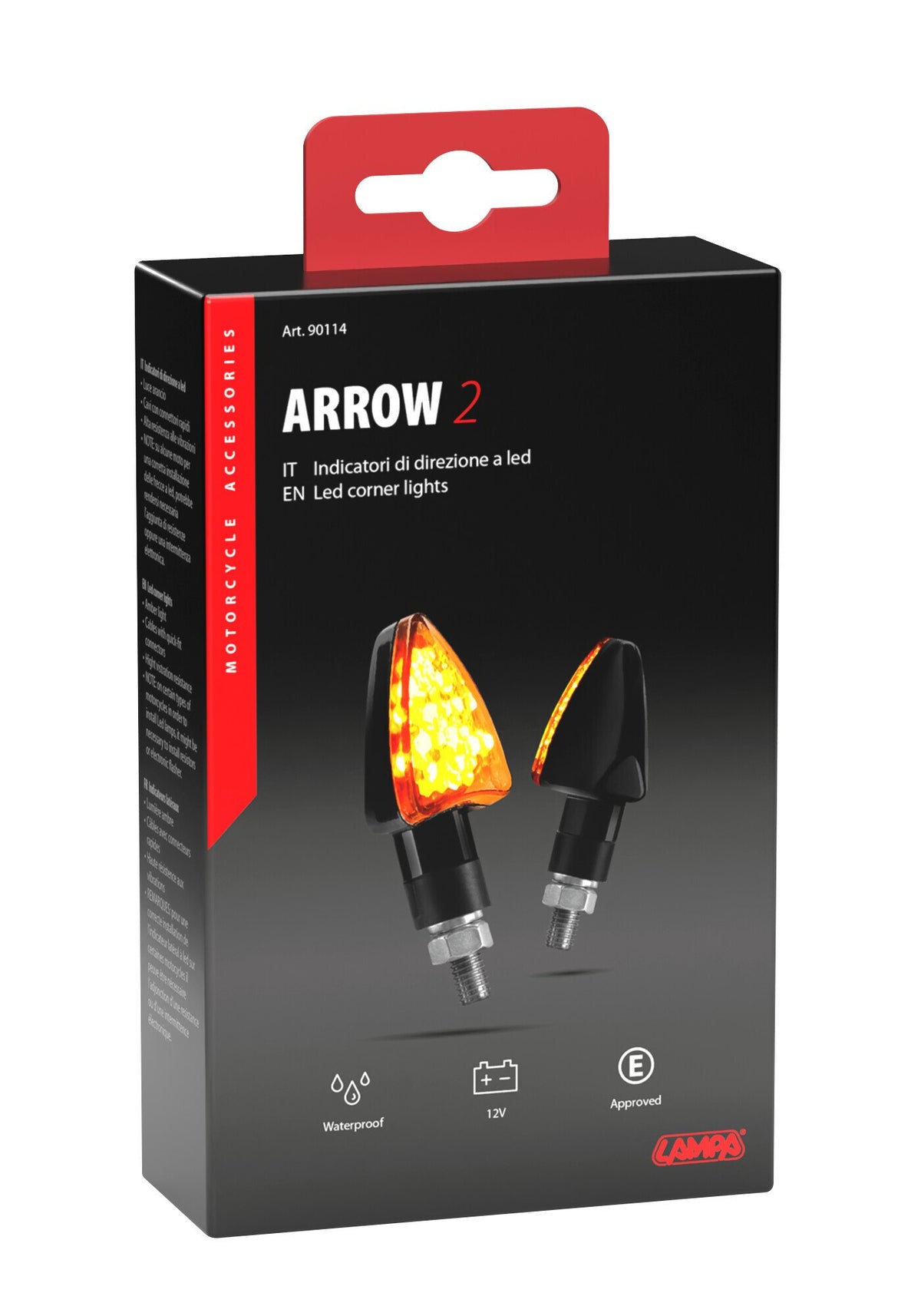 Lampa Arrow-2 Indicatori di Direzione a LED 12V Neri