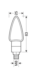 Lampa Arrow-2 Indicatori di Direzione a LED 12V Neri