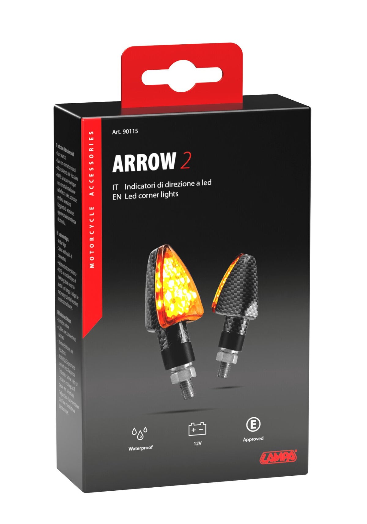 Lampa Arrow-2, indicatori di direzione a Led - 12V LED - Carbon 90115