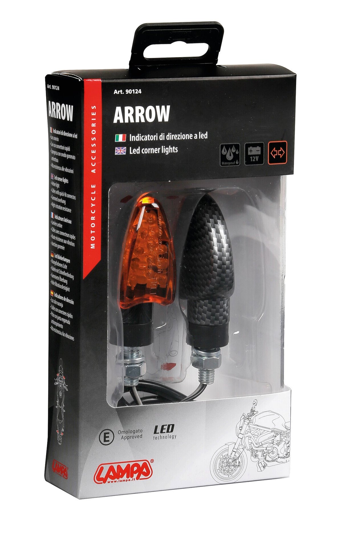 Lampa Arrow, indicatori direzione - 12V LED - Carbon 90124