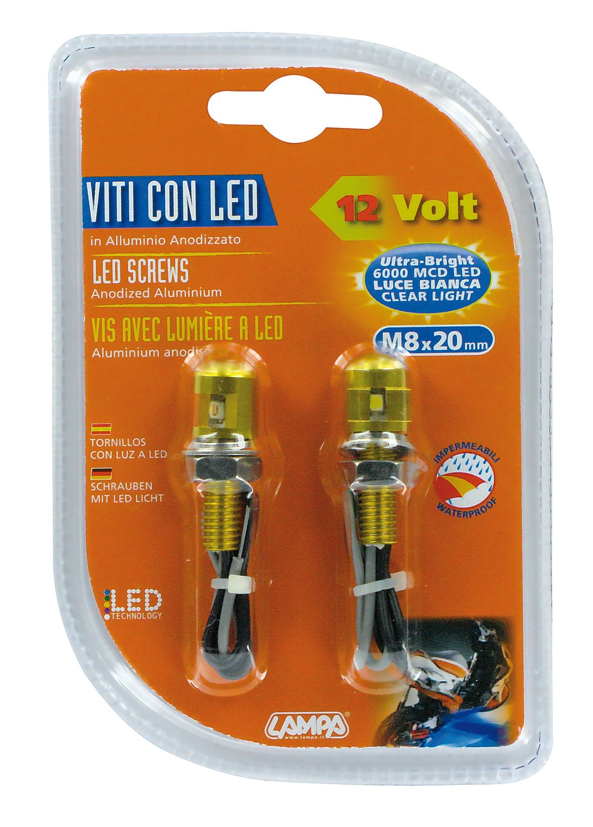 Lampa Set 2 viti con Led a luce bianca - Oro 90172