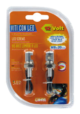 Lampa Set 2 Viti con LED Blu in Alluminio Anodizzato per Moto