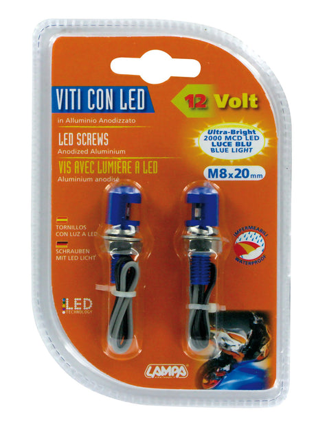 Lampa Set 2 viti con Led a luce blu - Blu 90176