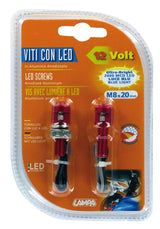 Lampa Set 2 viti con Led a luce blu - Rosso 90178