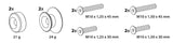 Lampa Kit Supporti Cavalletto per Forcellone Filettato 10 mm - Alluminio