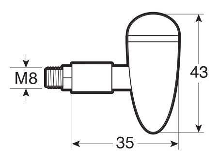 Lampa Drop Indicatori Direzione a LED per Moto - Nero