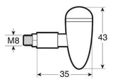 Lampa Drop Indicatori Direzione a LED per Moto - Nero