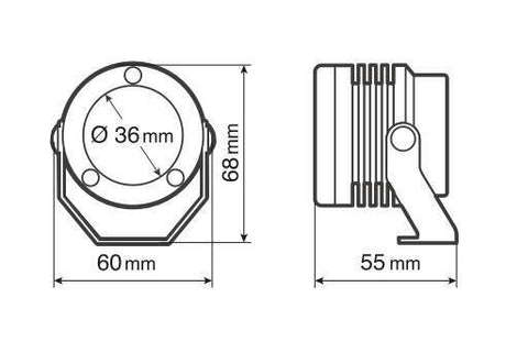 Lampa O-Lux, coppia fari ausiliari a led, 12V - Nero 90533