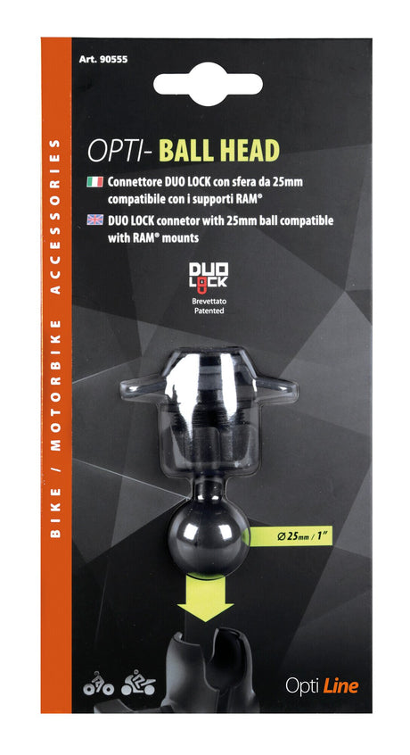 Optiline Titan Ball Head, Connettore DuoLock con sfera da 25 mm / 1''