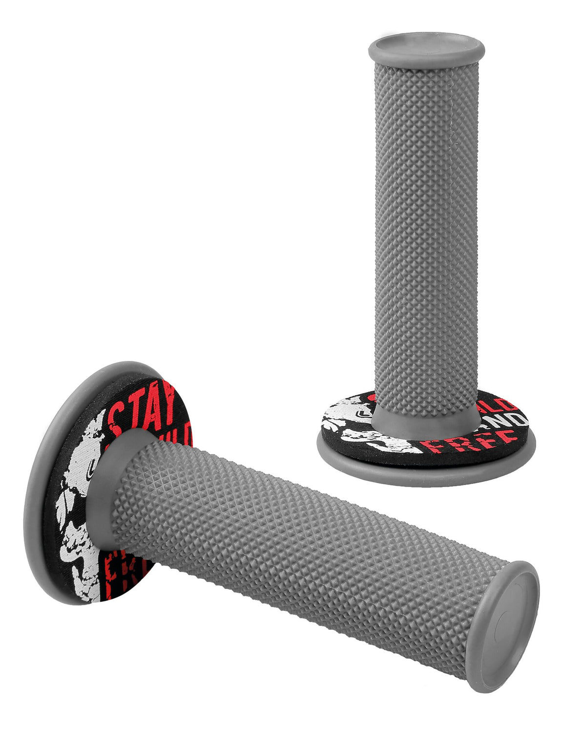 Lampa Donut Off-Road Grips, manopole universali - Grigio - Rosso 90575