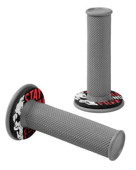 Lampa Donut Off-Road Grips, manopole universali - Grigio - Rosso 90575