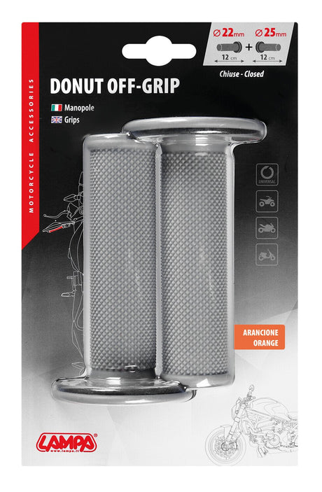 Lampa Donut Off-Road Grips, manopole universali - Grigio - Arancione 90577
